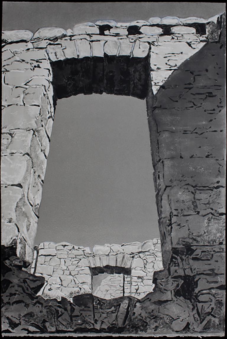 Agnes Murray Landscape Print - Approaching Slains Castle, #12, black and white, architecture, Scottish