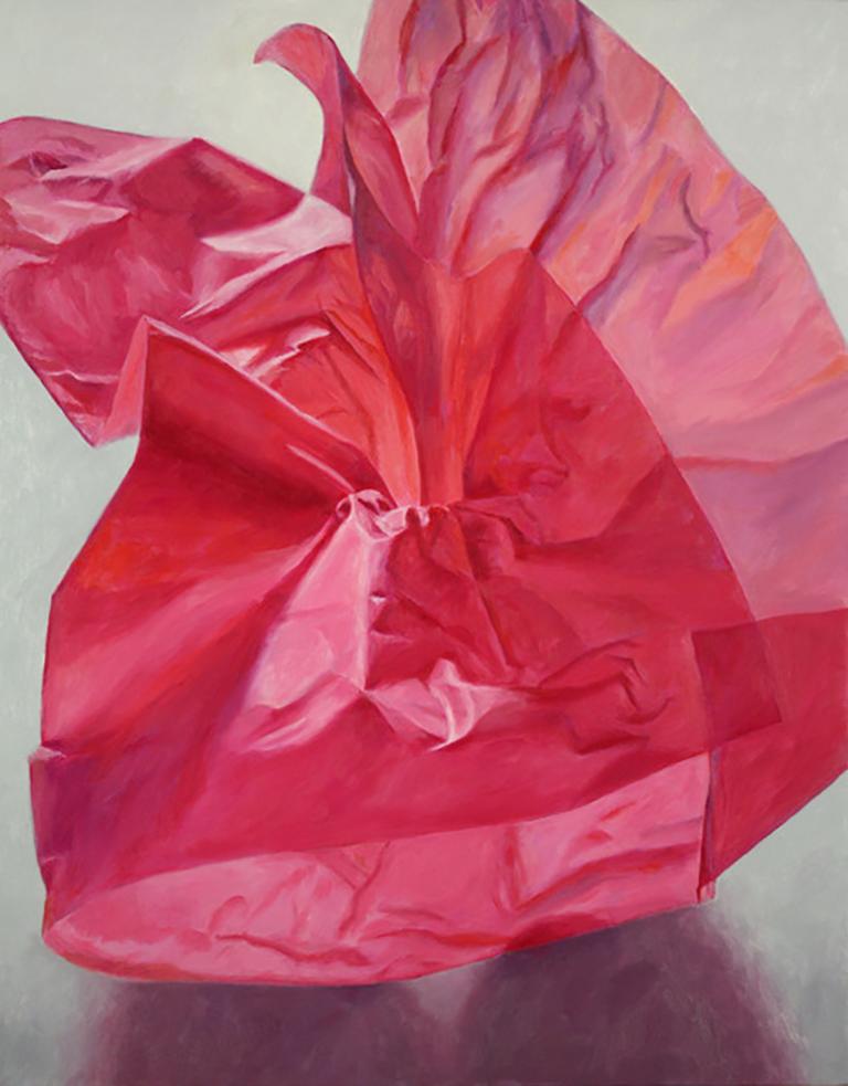 Douglas Newton Abstract Painting - Cerise, bright color, photorealism