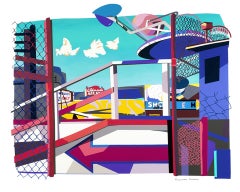 Miracles Only/ Coney Island, colorful cut paper American modernism, amusements