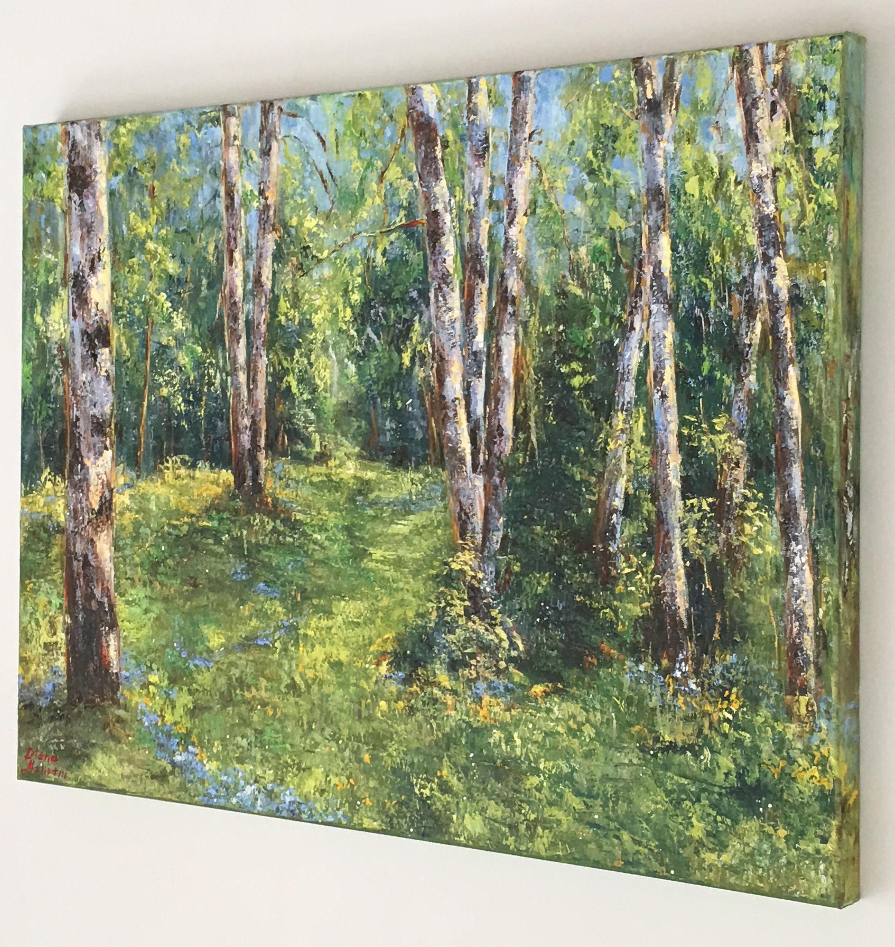 painting of birch trees