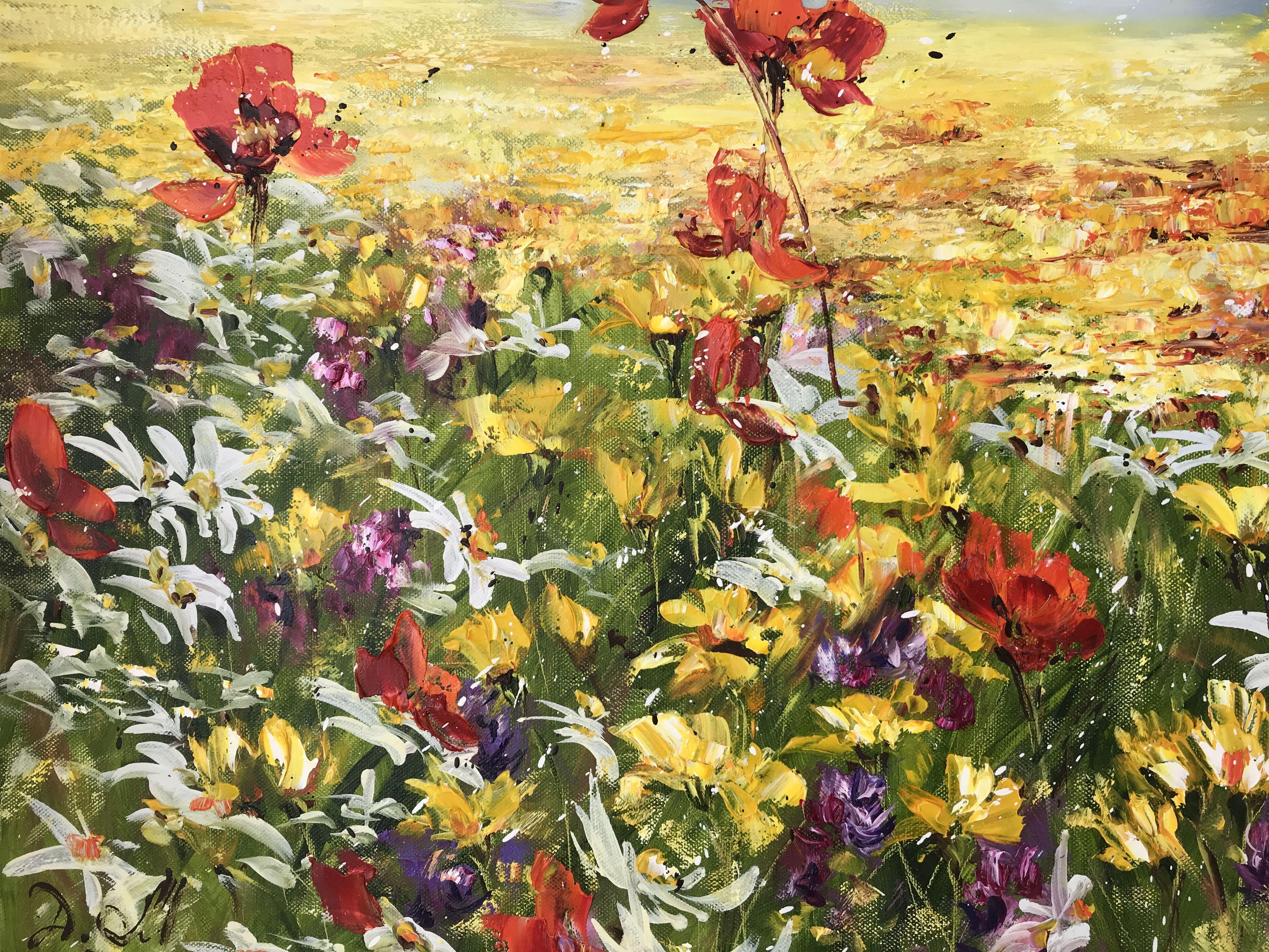 Scent of Summer Flowers, Painting, Oil on Canvas 2
