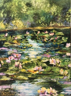 Pond with Water Lilies, Painting, Oil on Canvas