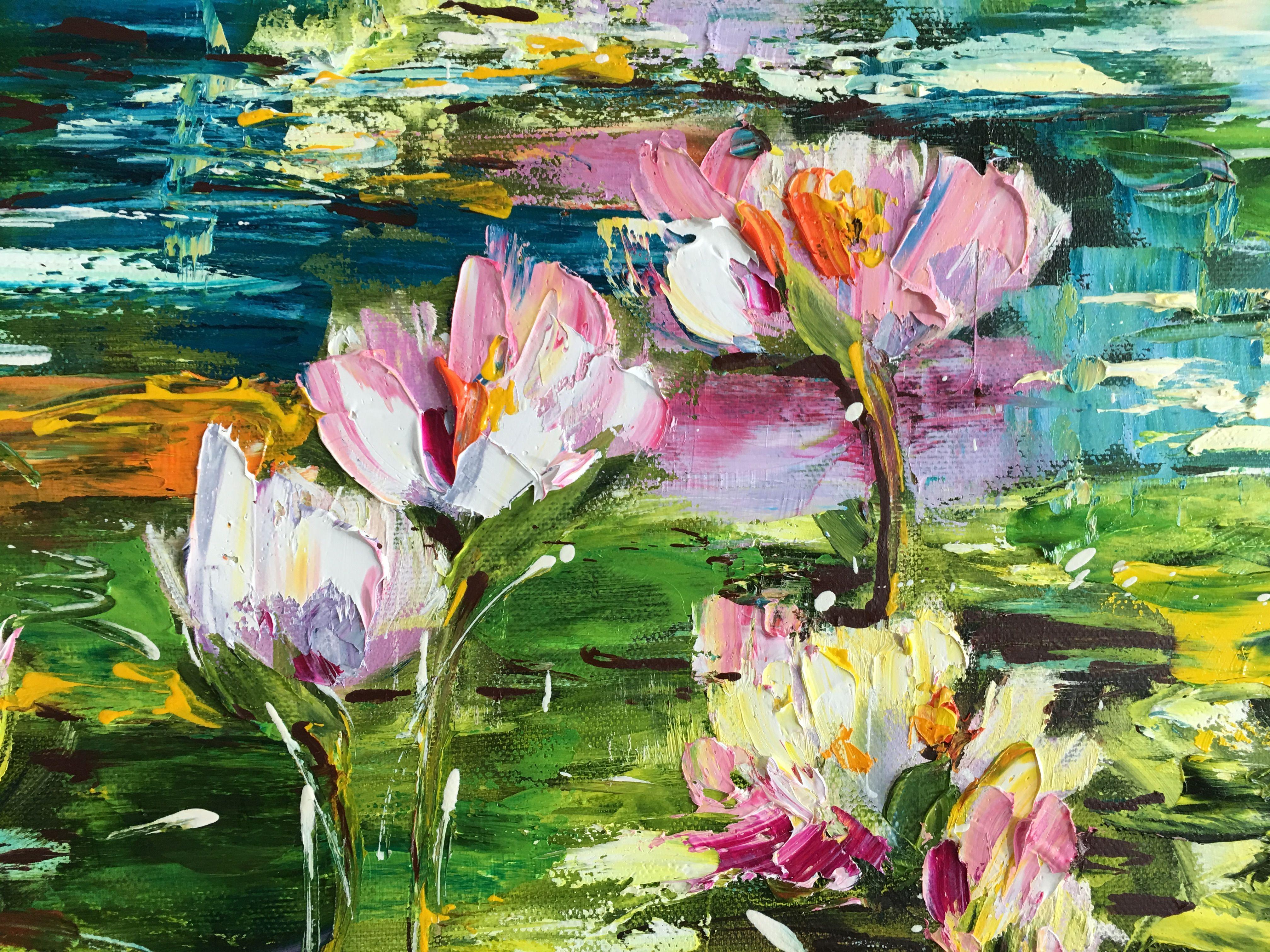 Pond with Water Lilies, Painting, Oil on Canvas 2