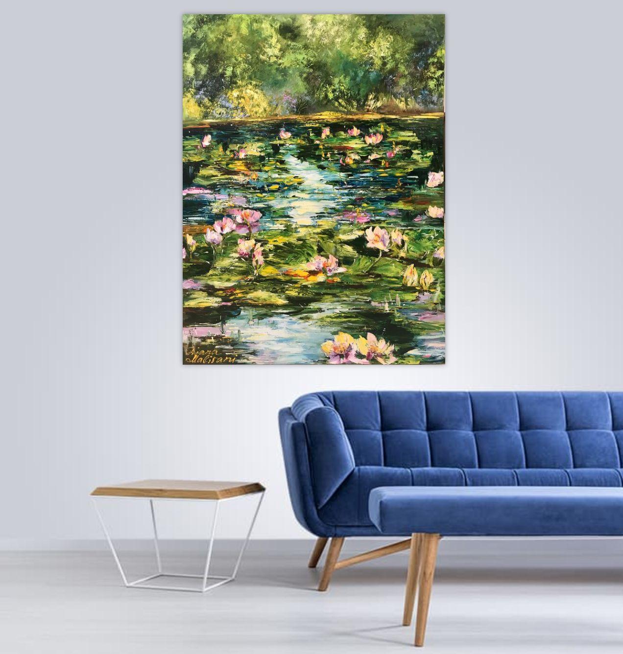Pond with Water Lilies, Painting, Oil on Canvas 3