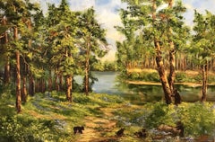 A Path to the Lake, Painting, Oil on Canvas