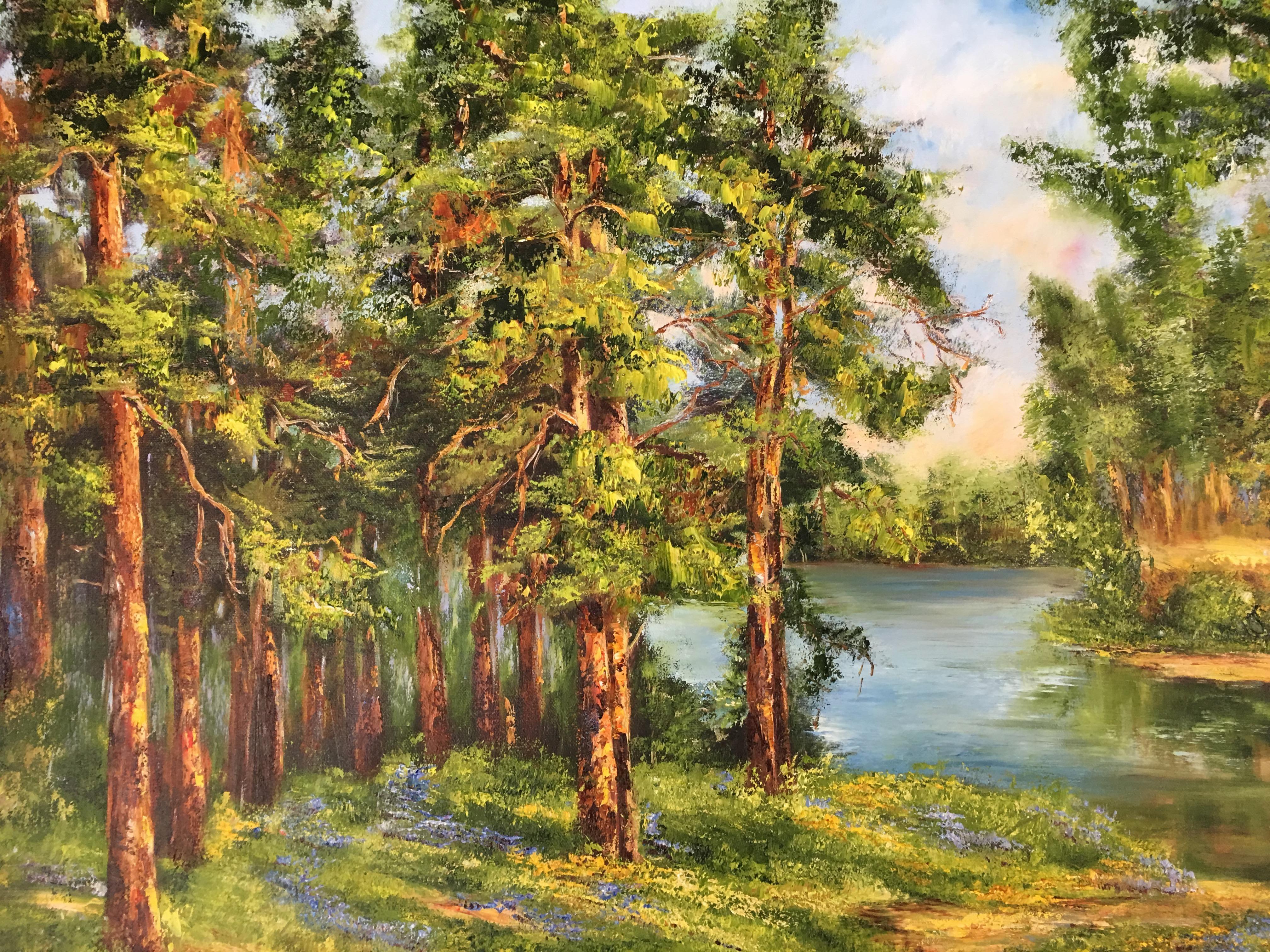 A Path to the Lake, Painting, Oil on Canvas 2