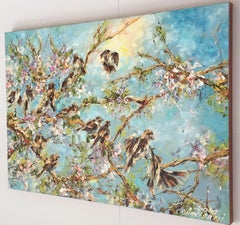 Sparrows, Painting, Oil on Canvas