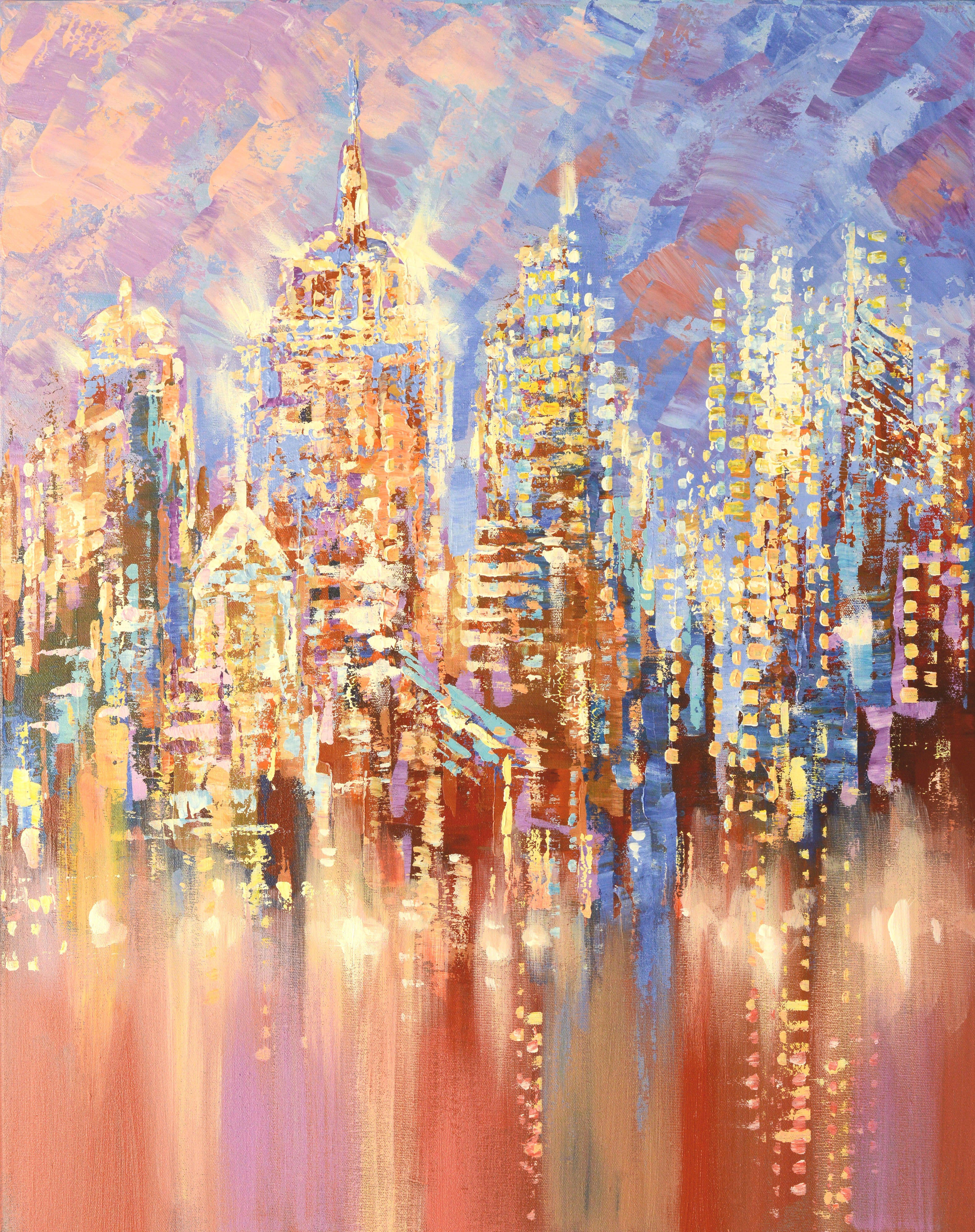 NYC REFLECTIONS, Painting, Acrylic on Canvas 1