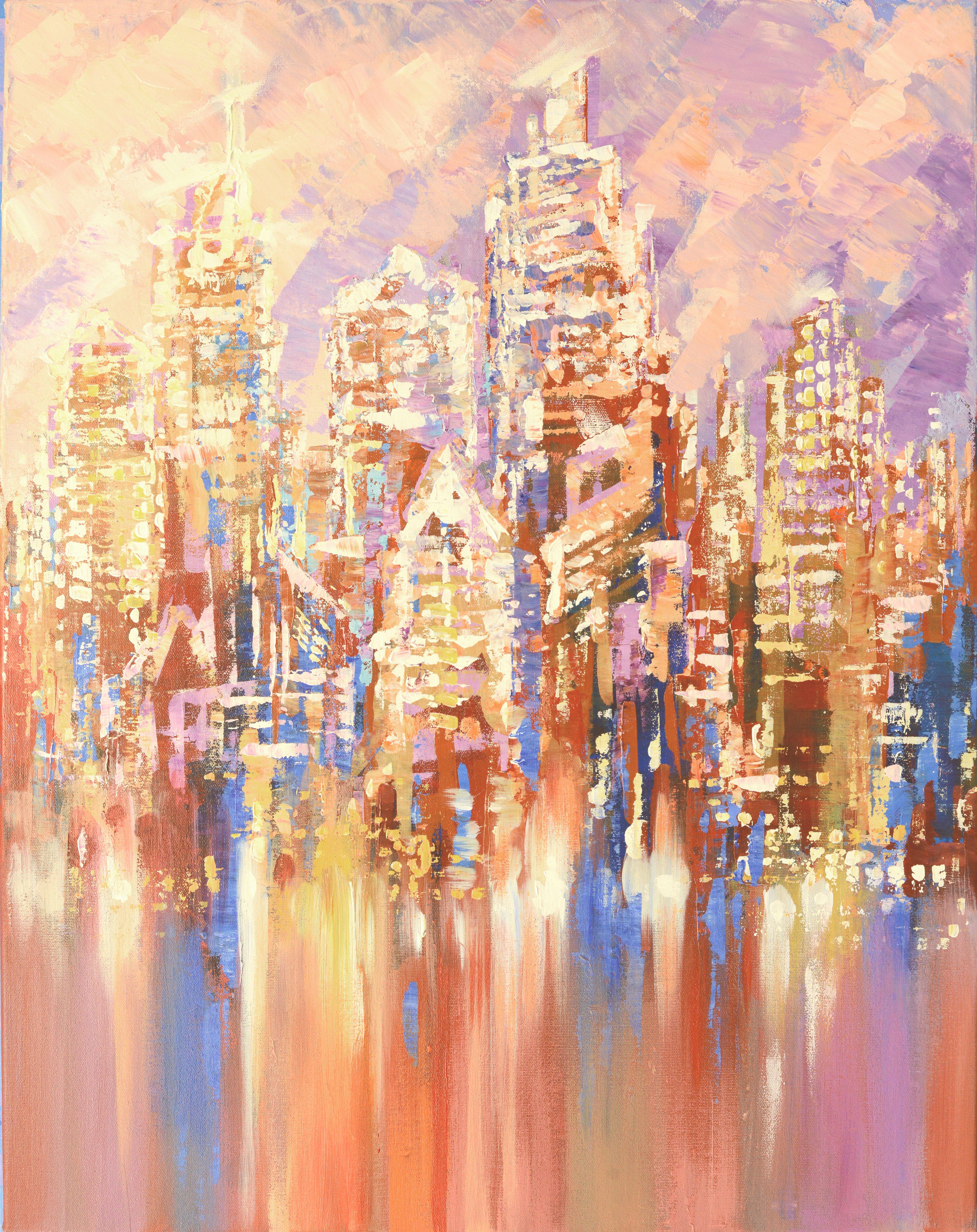 NYC REFLECTIONS, Painting, Acrylic on Canvas 2