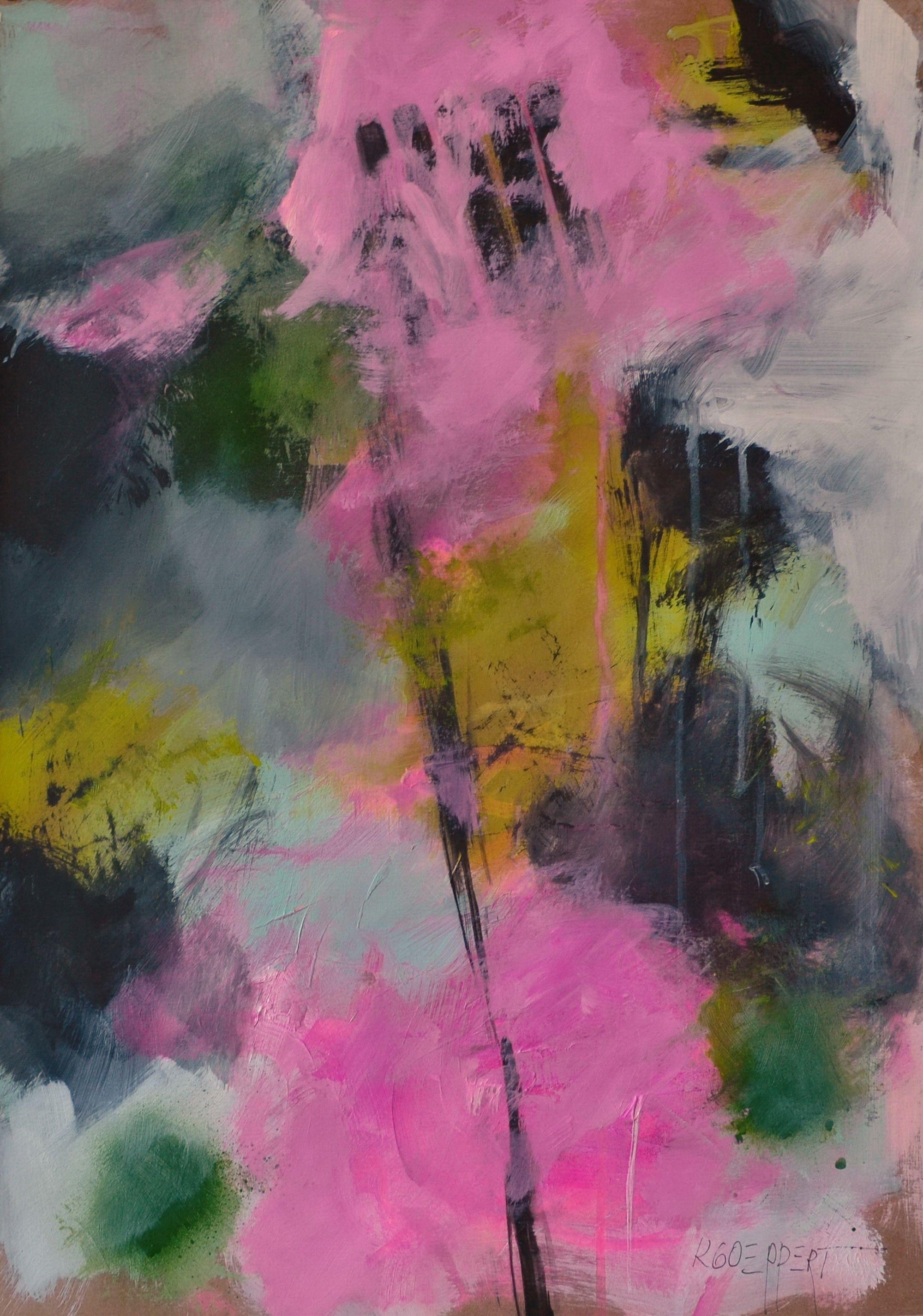 Abstract Painting di Karin Goeppert - Grotta di Maria, Pittura, Acrilico su carta