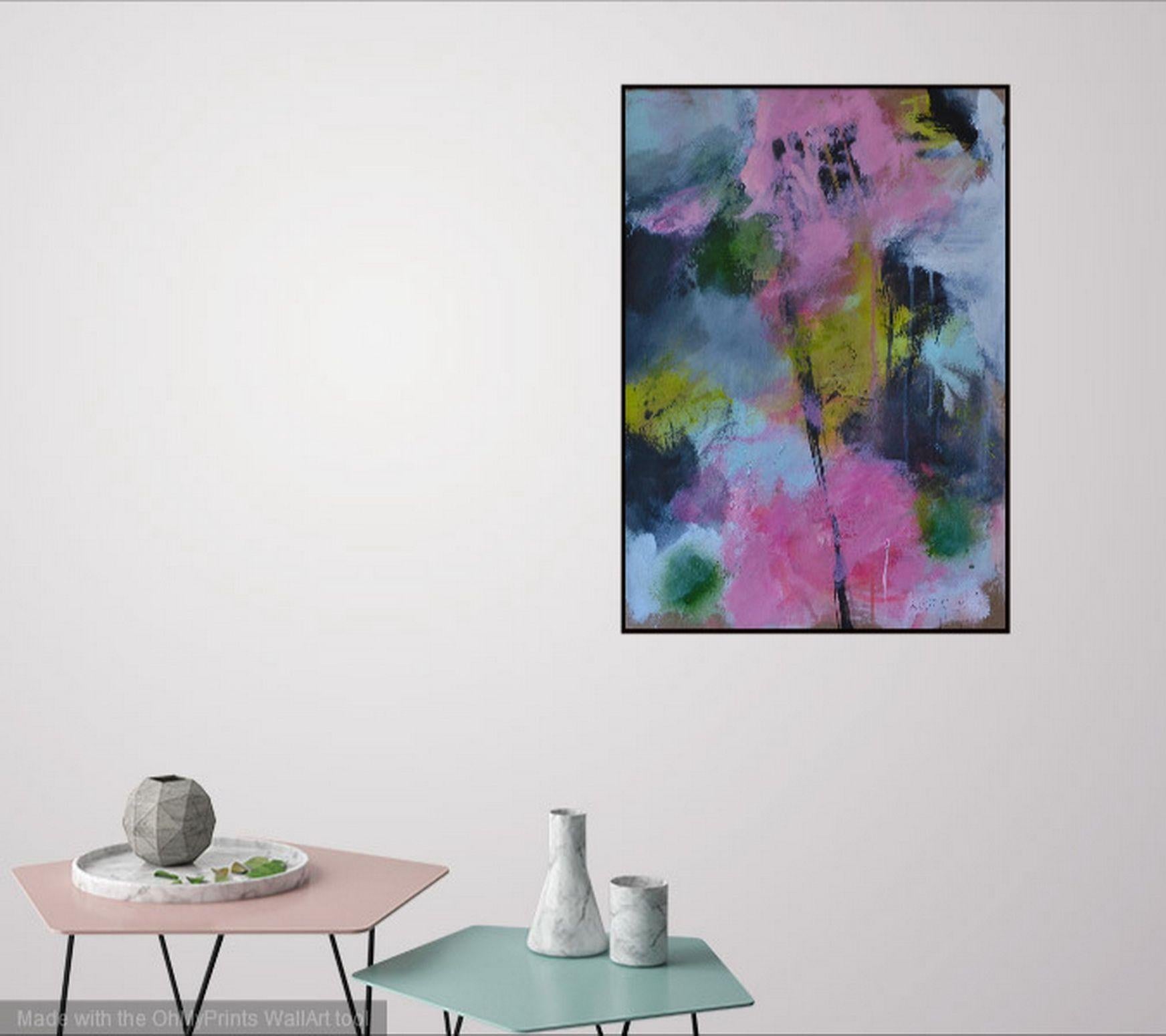 Grotta di Maria, Pittura, Acrilico su carta - Painting di Karin Goeppert