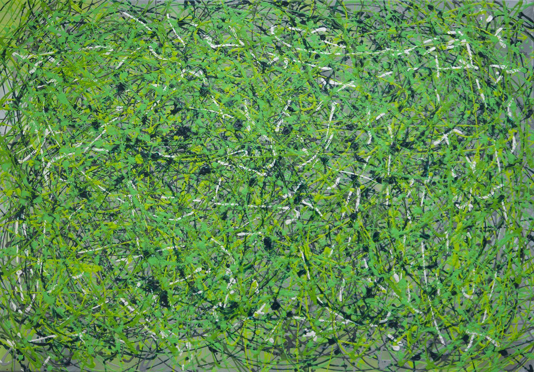 Kris Mercer Abstract Painting - Go Green, Painting, Acrylic on Canvas