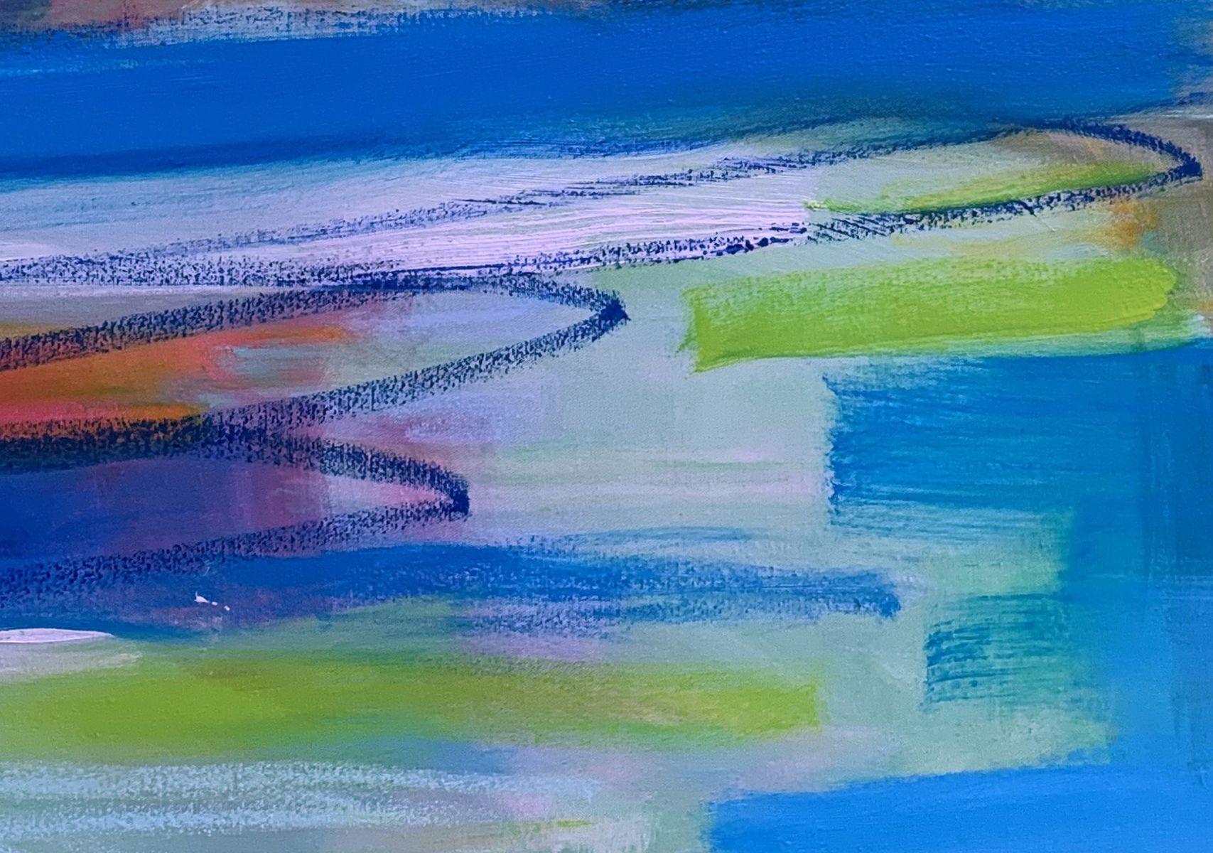 Everglades, Painting, Oil on Canvas - Gray Abstract Painting by Trixie Pitts