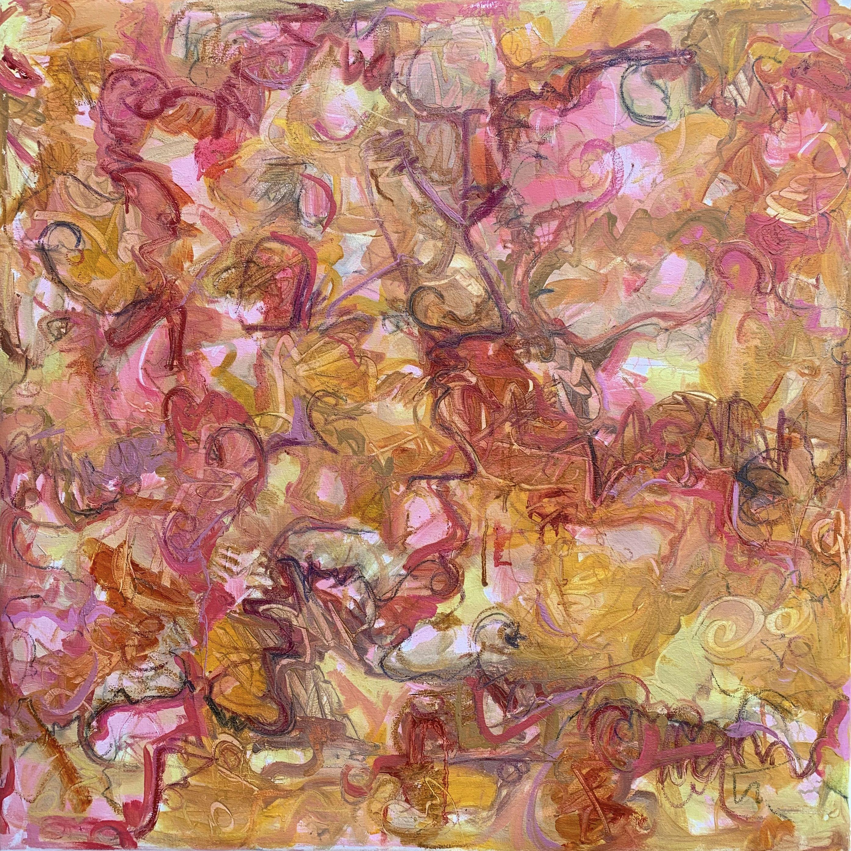 Trixie Pitts Abstract Painting - Lovers' Quarrel, Painting, Oil on Canvas