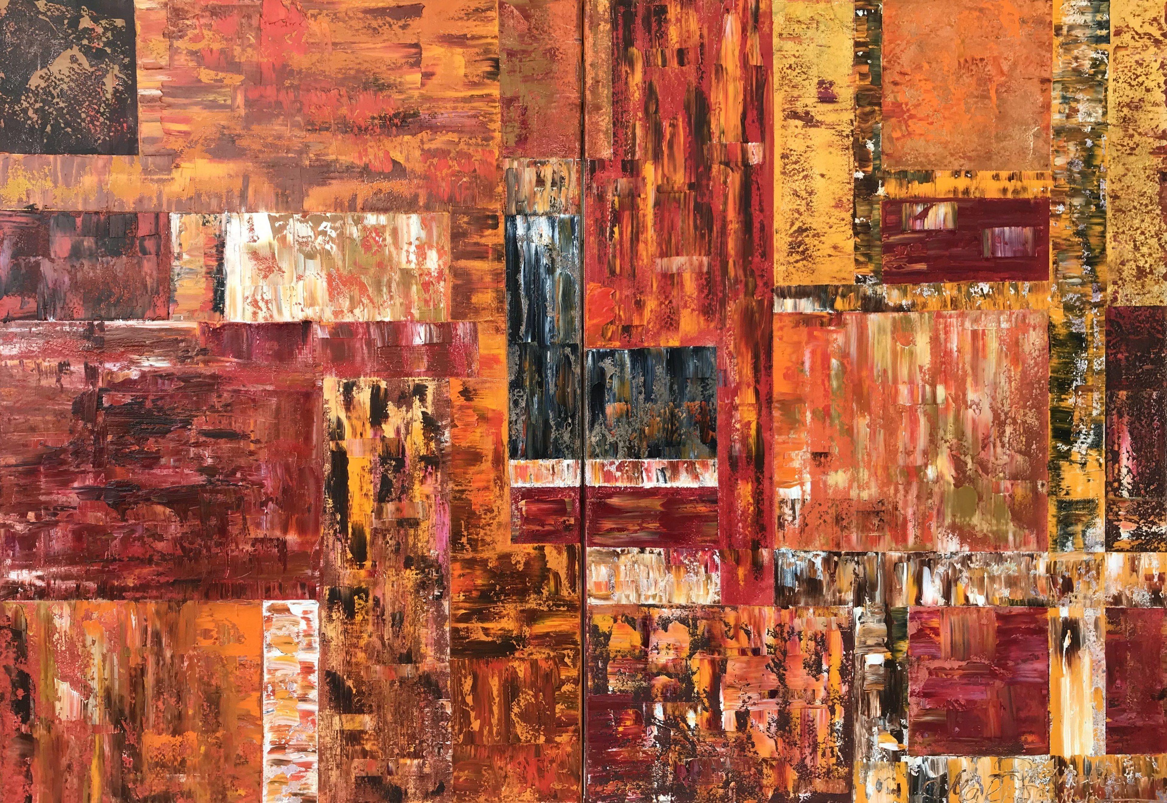 Diana Malivani Abstract Painting - Ambiance. Diptych, Painting, Oil on Canvas