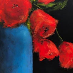 Tulipani rossi, Pittura, Acrilico su pannello di Wood