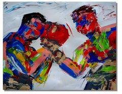 Boxers, Painting, Acrylic on Paper
