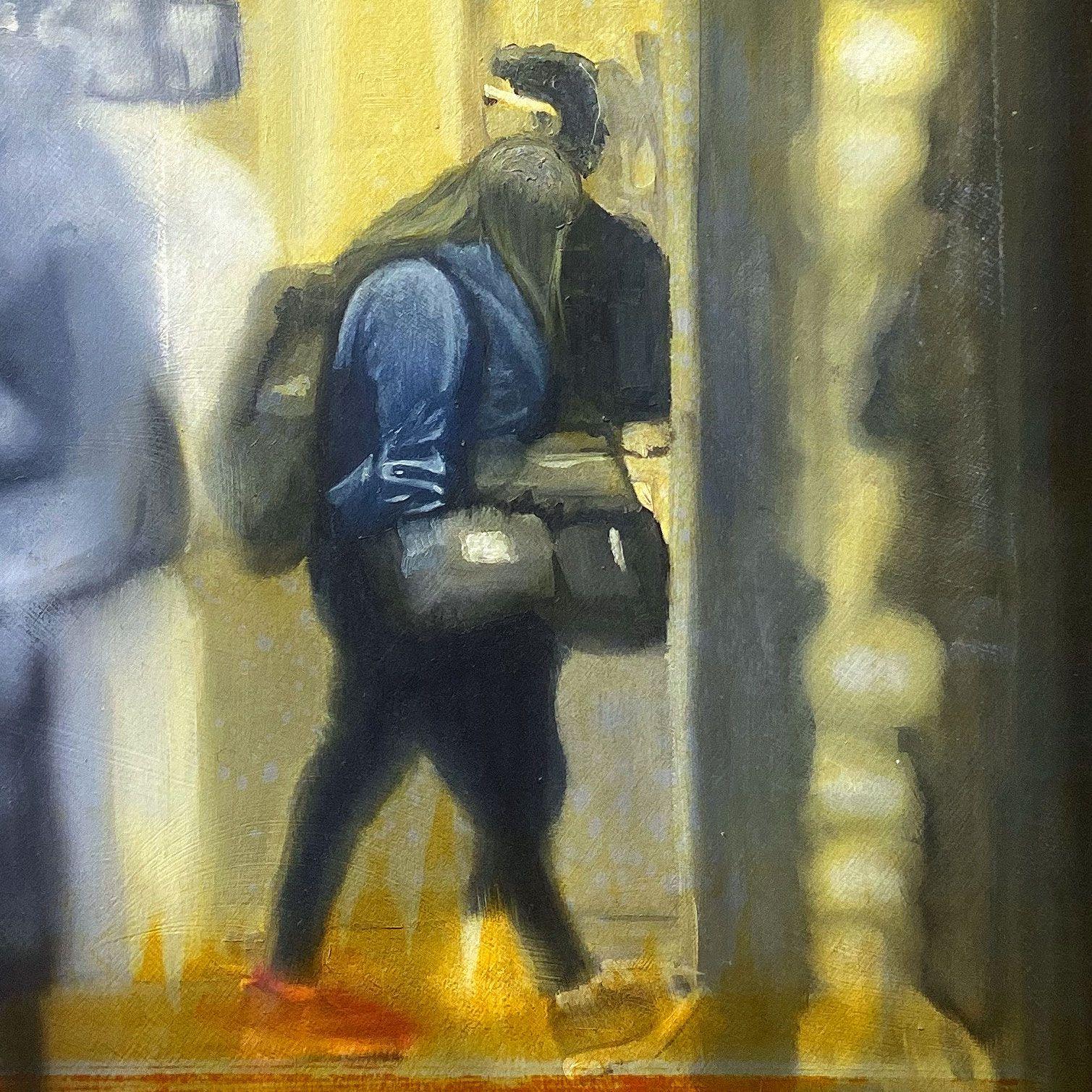 NYC-Subway, Painting, Oil on MDF Panel 1