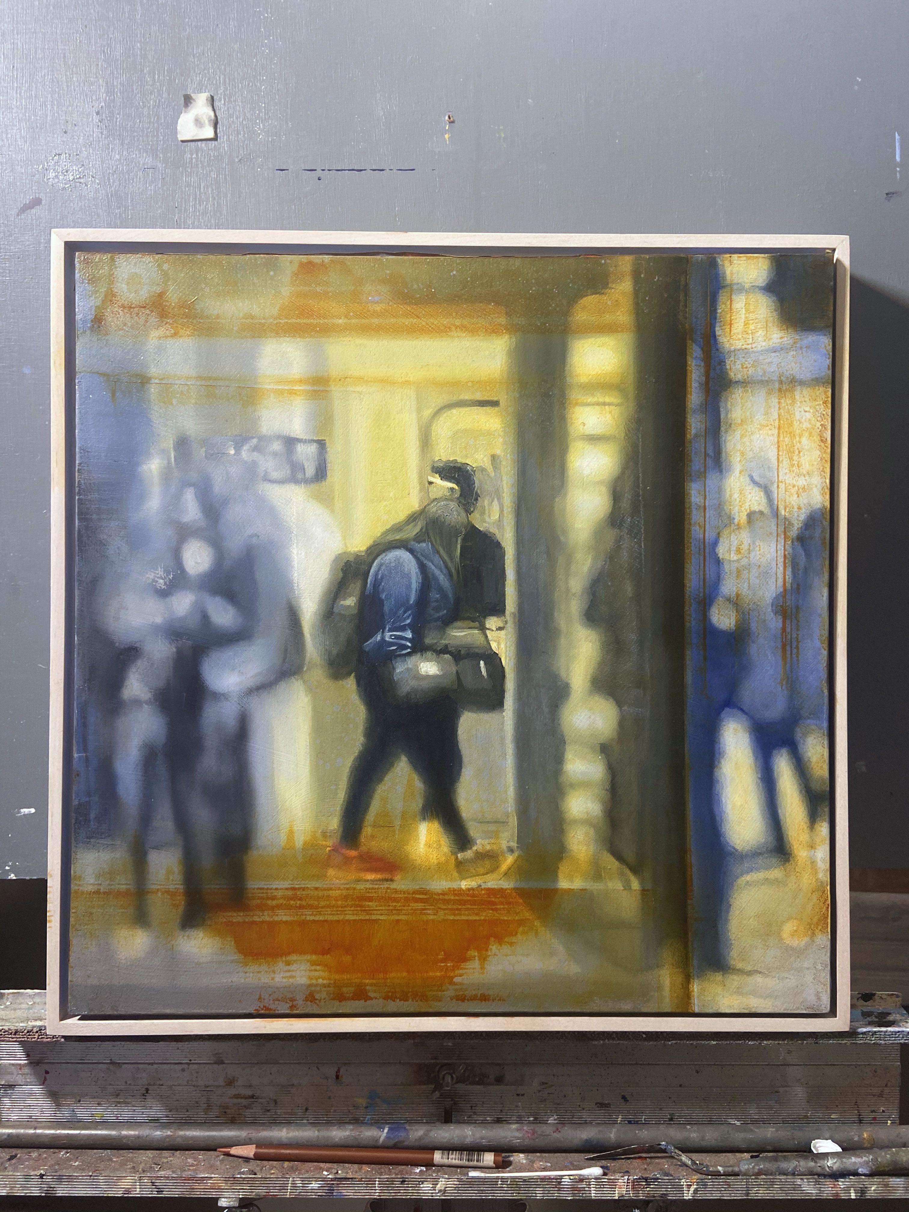 NYC-Subway, Painting, Oil on MDF Panel 2