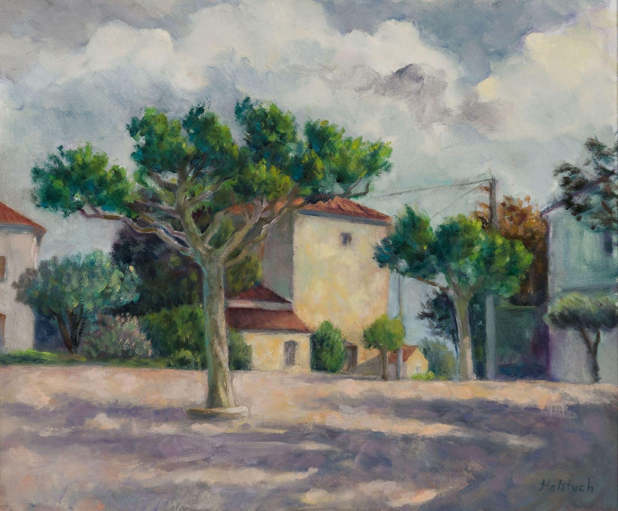 Pomeriggio, Les Roques, Pittura, Olio su tela - Painting di Helene Halstuch