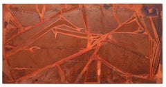 "INDIAN SUMMER", Abstract Painting, Acrylic on Canvas, Red, Orange, Rust