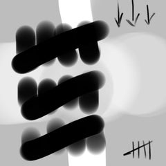 "CALL MY BOOKIE 04042018 600pm", Abstrait, Impression numérique, Noir et Blanc, Arrow