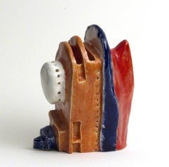 "THE FERRY WILL BE DELAYED", Ceramic Sculpture, Painted Ship, Disaster, Humor