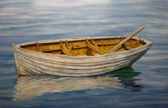THE WHITE BOAT, Painting, Oil on Canvas