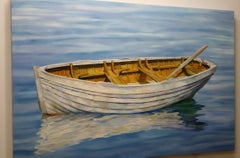 THE WHITE BOAT, Painting, Oil on Canvas