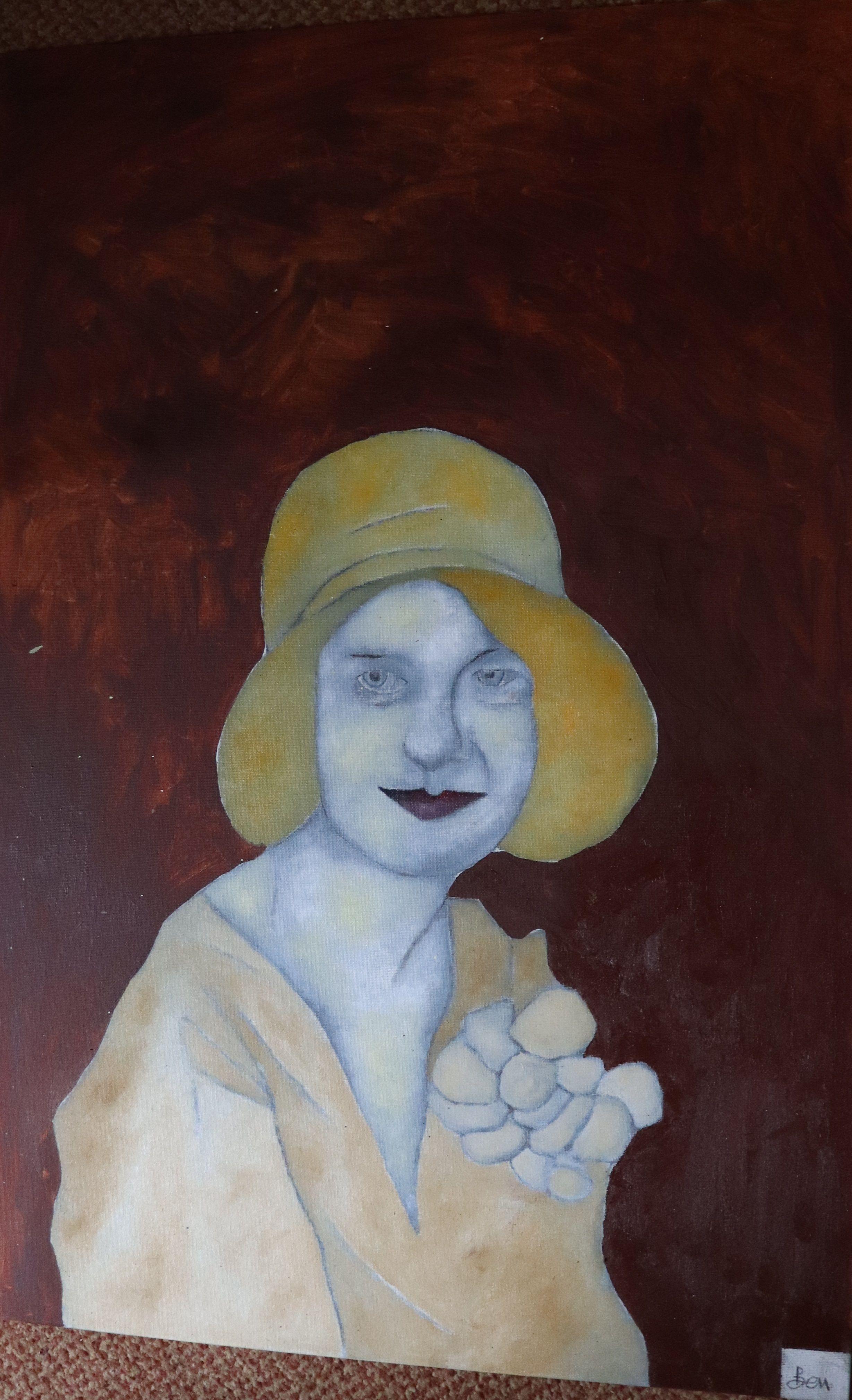 yellow hat, Painting, Oil on Canvas 1