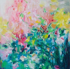 Flowers enjoying the sun, Painting, Acrylic on Canvas
