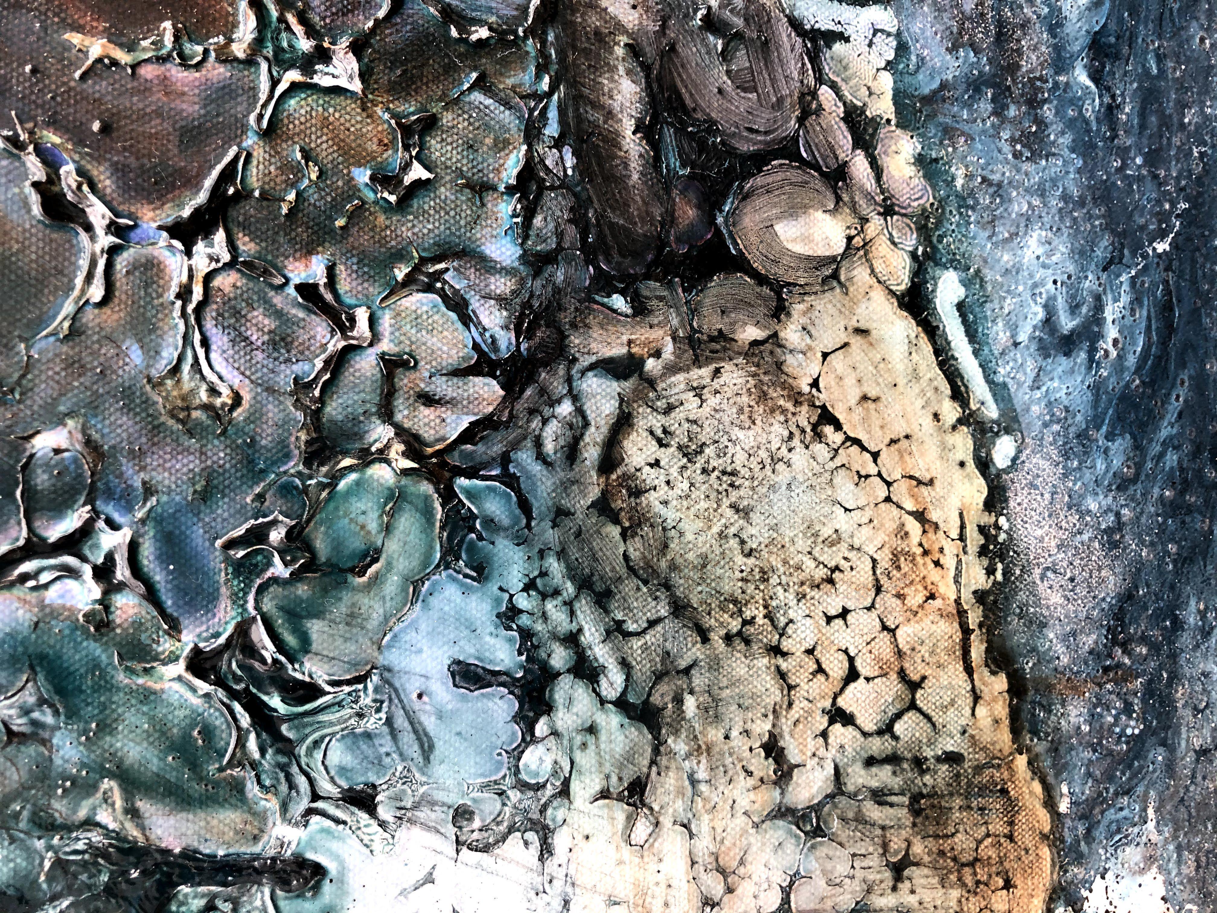 Julia Swaby Abstract Painting - In Love with Glaciers, Painting, Oil on Canvas