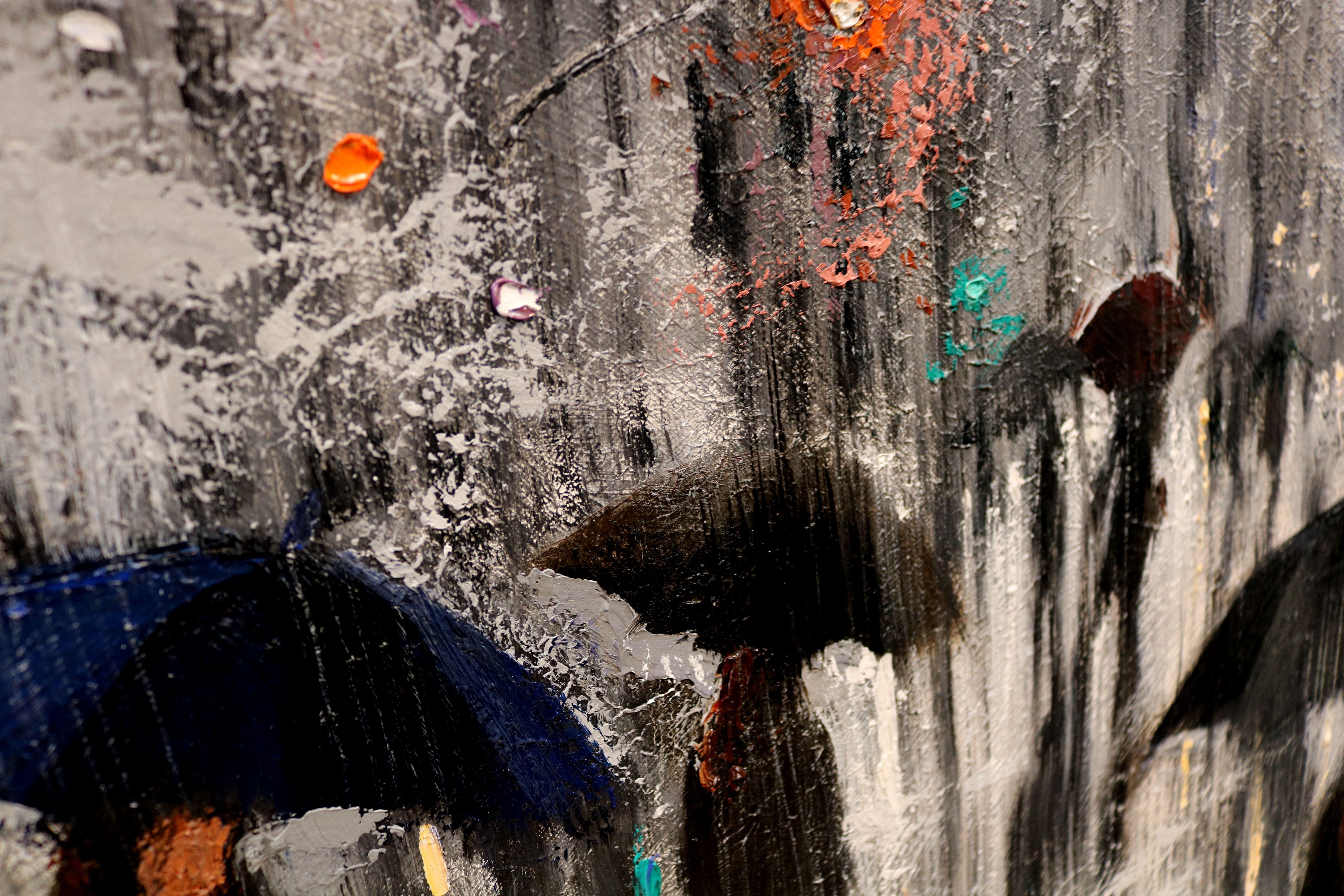 WINTER RAIN in Washington Square, Painting, Oil on Canvas 4