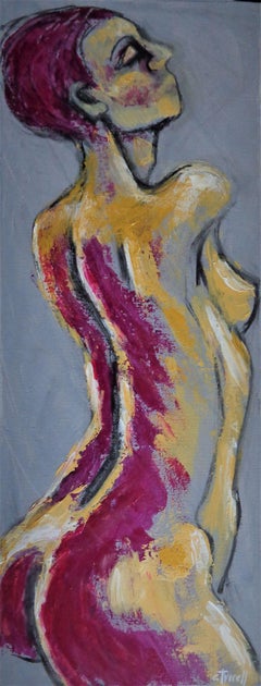 Triptychon - Three Pink Graces, Gemälde, Acryl auf Leinwand