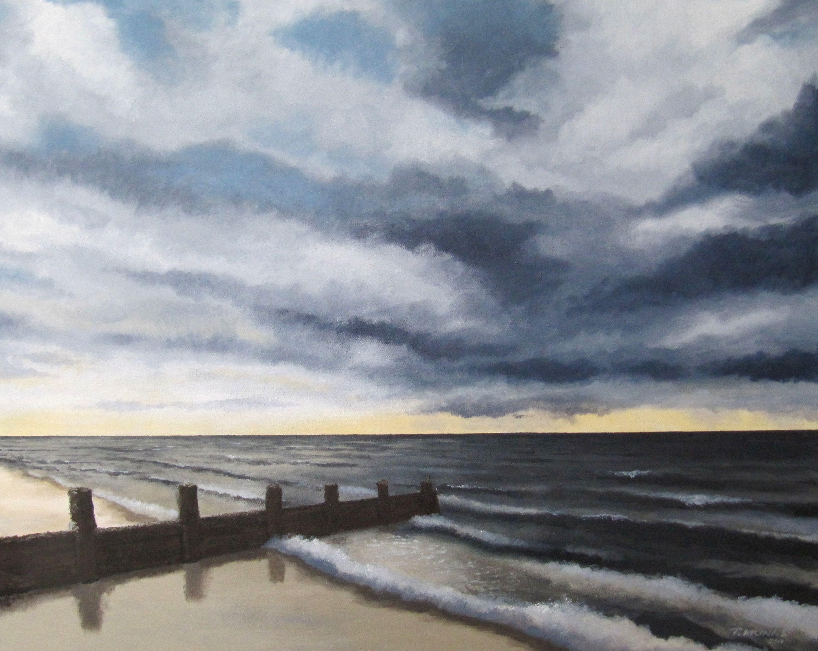 Aquí viene la lluvia, Pintura, Acrílico sobre lienzo - Painting de Tony Munns
