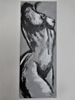 Triptychon - Drei graue Grazien, Gemälde, Acryl auf Leinwand