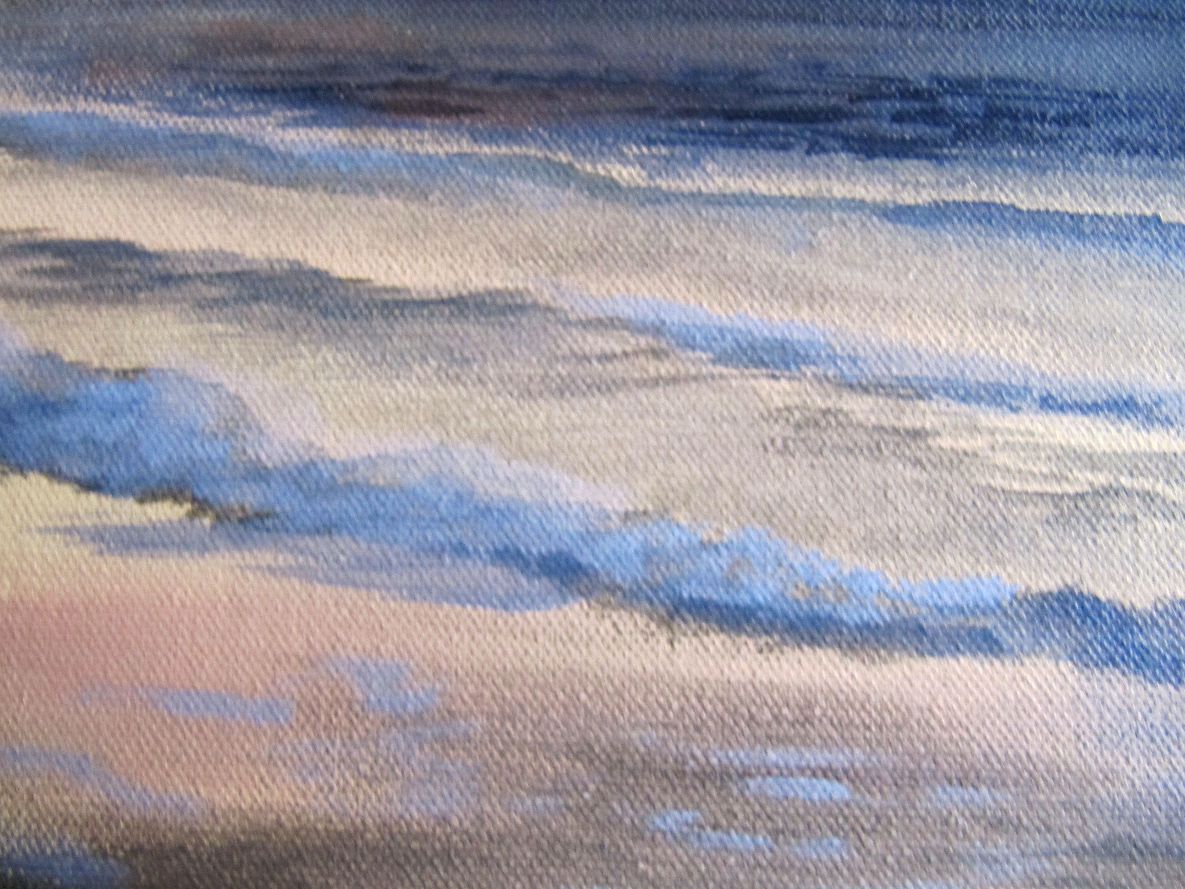 Un grande dipinto acrilico originale senza cornice che cattura un tramonto drammatico come sfondo a uno Spitfire solitario che torna sulla costa inglese.     I bordi sono dipinti in modo da poter appendere l'opera senza incorniciarla, se si