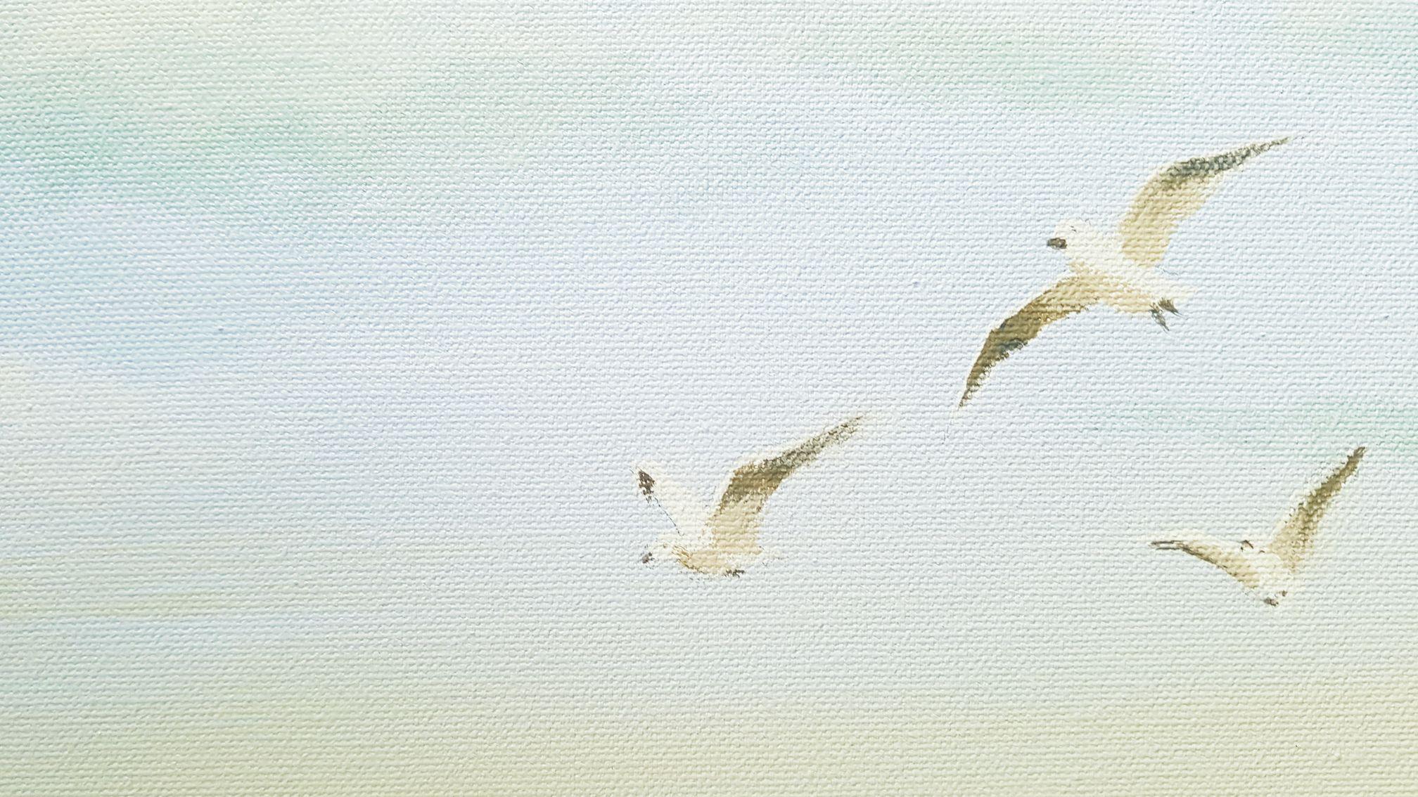 Wild Wind und Meer, Gemälde, Acryl auf Leinwand (Impressionismus), Painting, von Tony Munns
