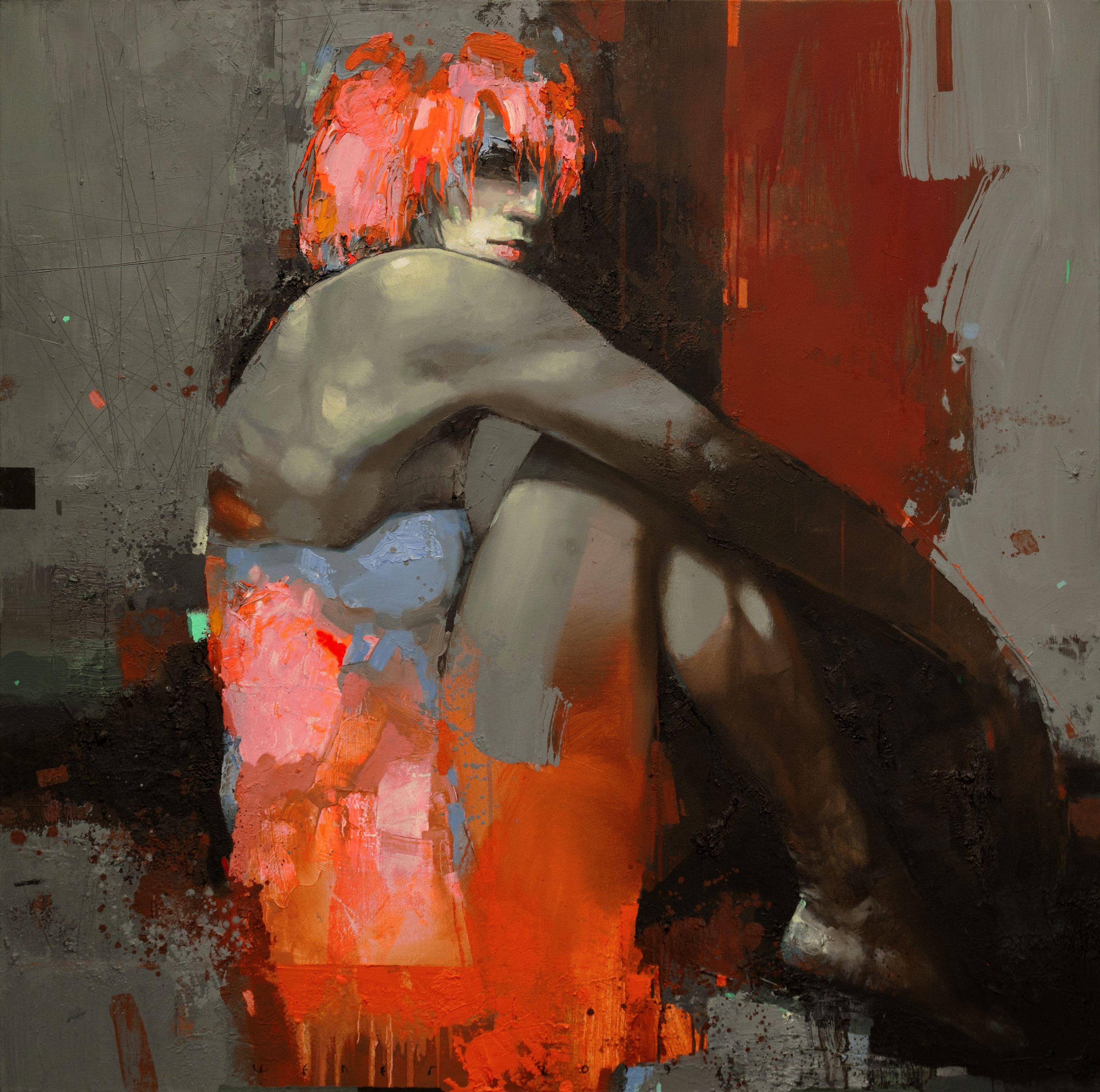 "Bonfire Night", Peinture, Huile sur Toile - Painting de Victor Sheleg