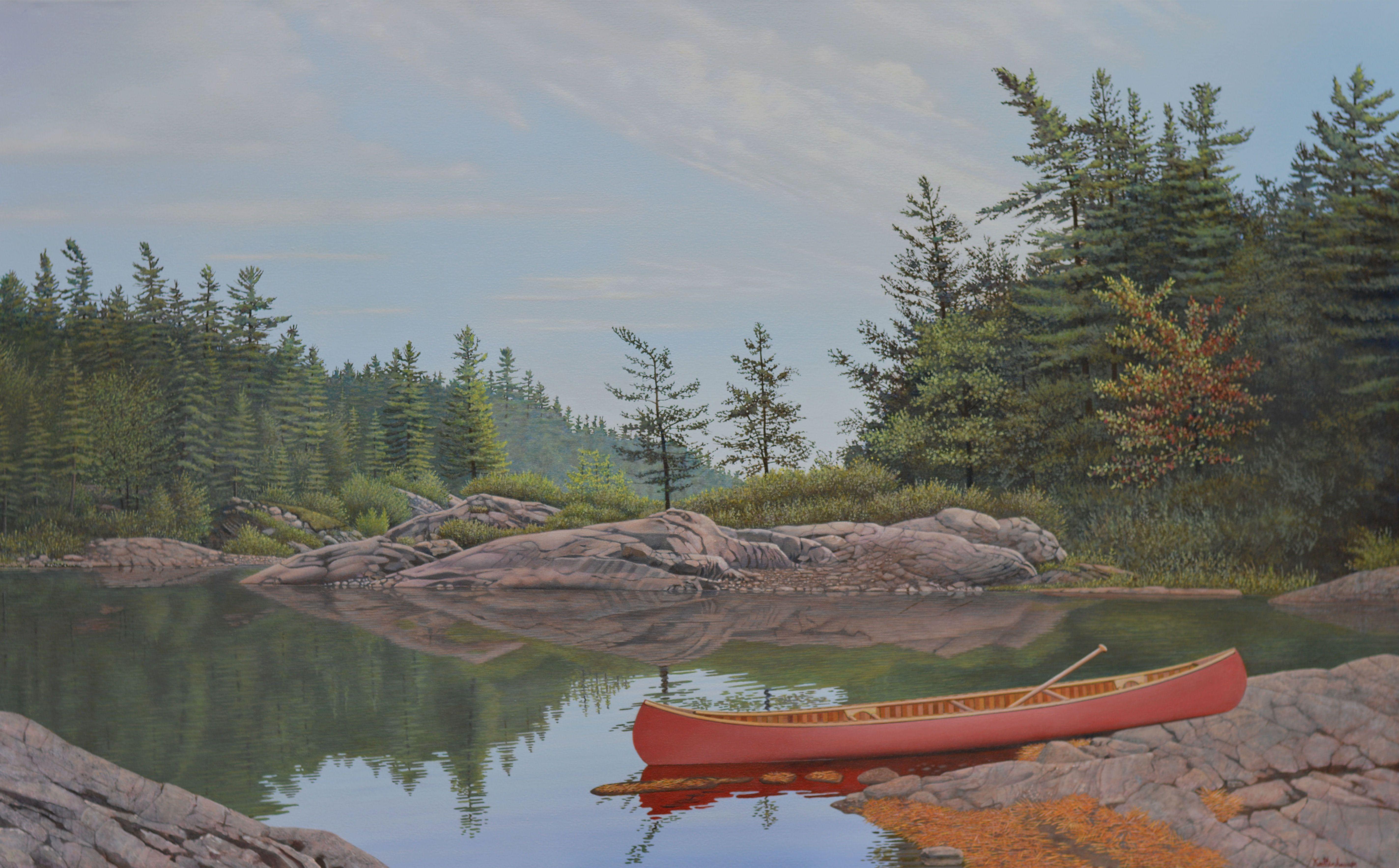 acrylic canoe painting