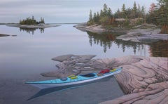 Lone Kayak, Gemälde, Acryl auf Leinwand