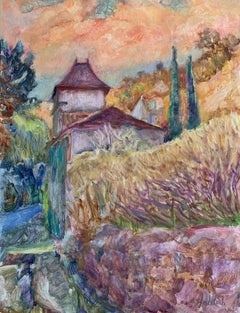 The Path to the Village, Painting, Oil on Wood Panel