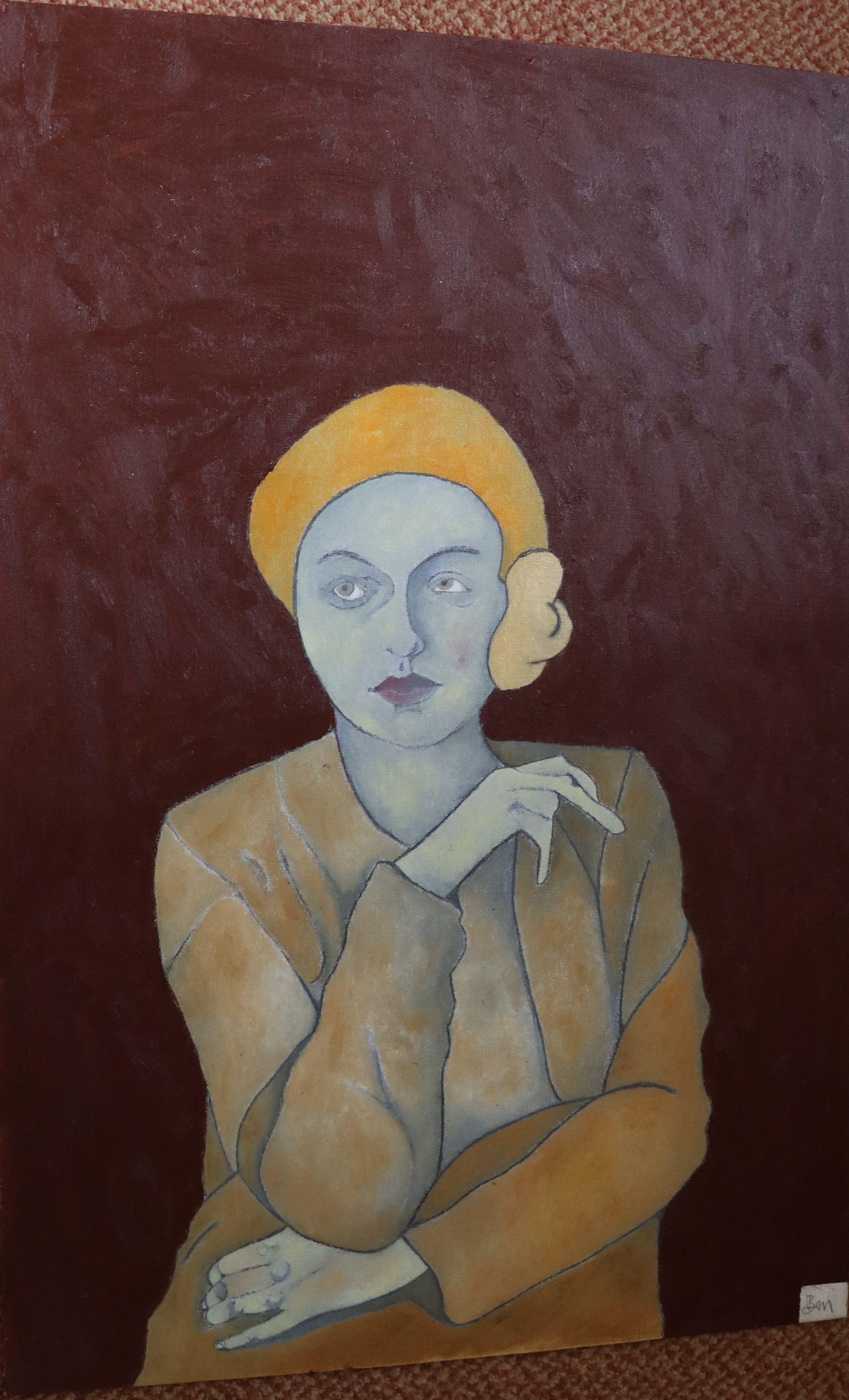 Portrait Woman Brown, Painting, Oil on Canvas 3