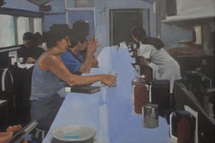 Blue Counter, Painting, Oil on Canvas