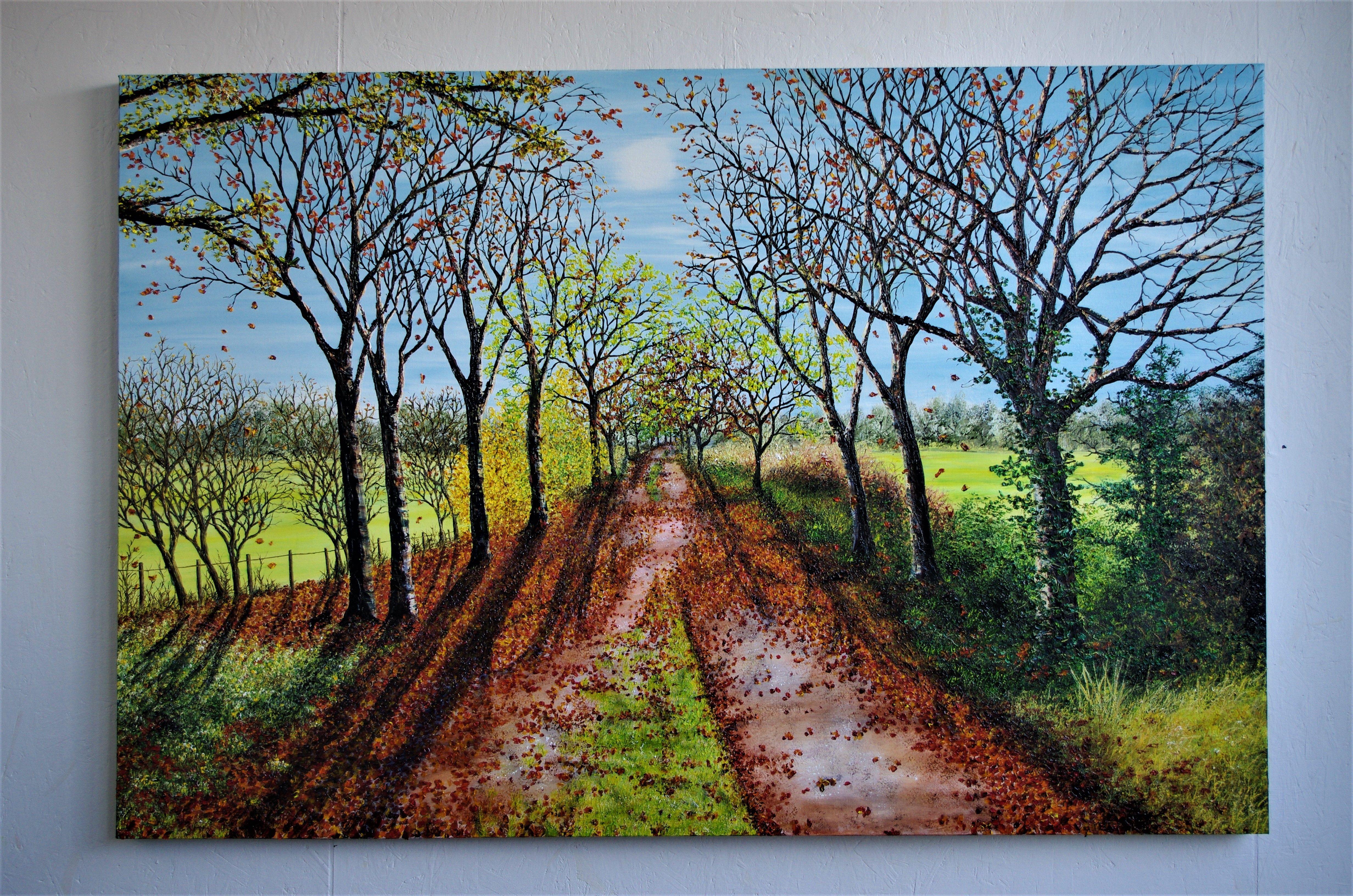 Paseo otoñal, Pintura, Óleo sobre lienzo - Painting Impresionista de Hazel Thomson