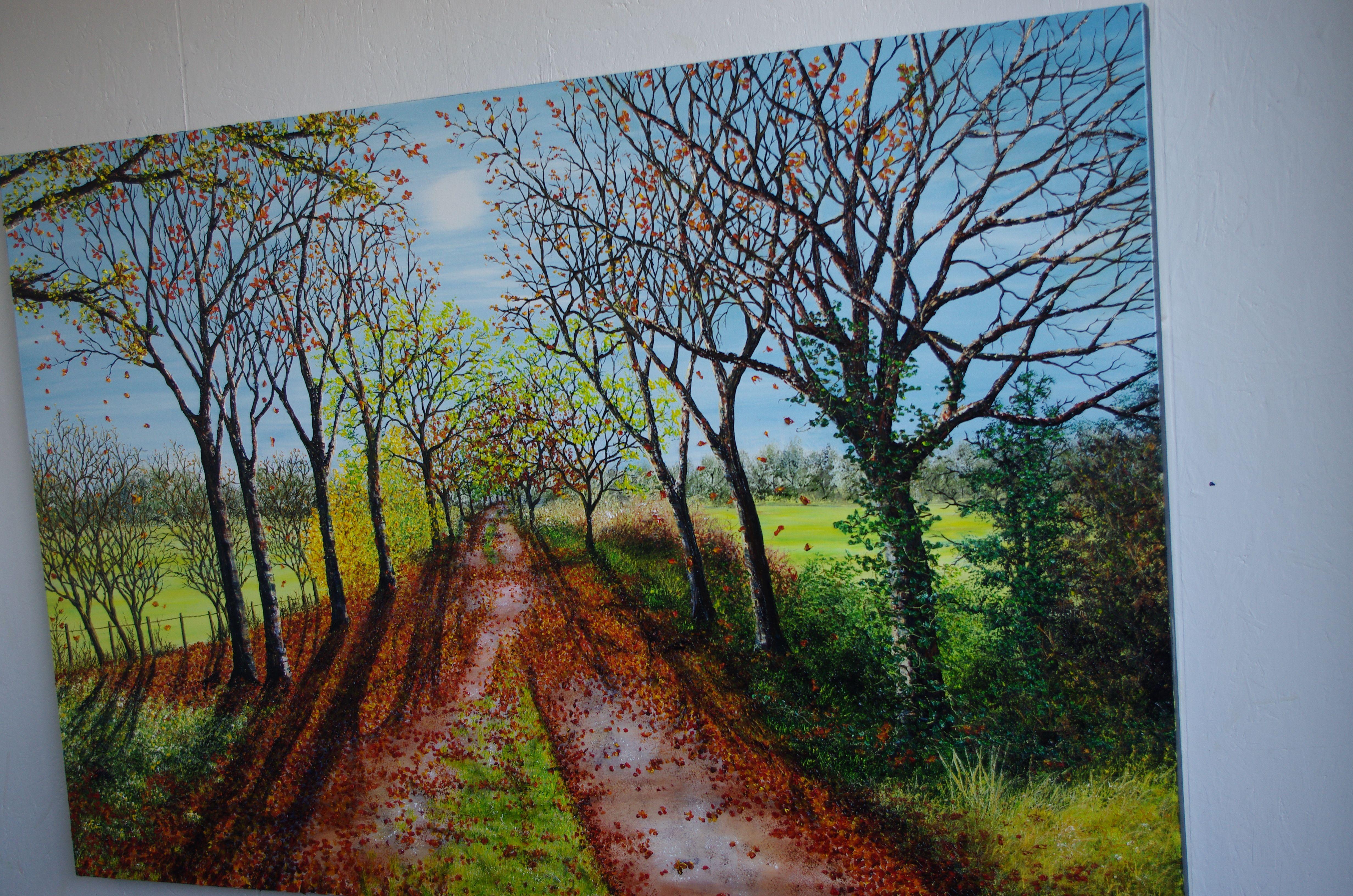 Paseo otoñal, Pintura, Óleo sobre lienzo en venta 1