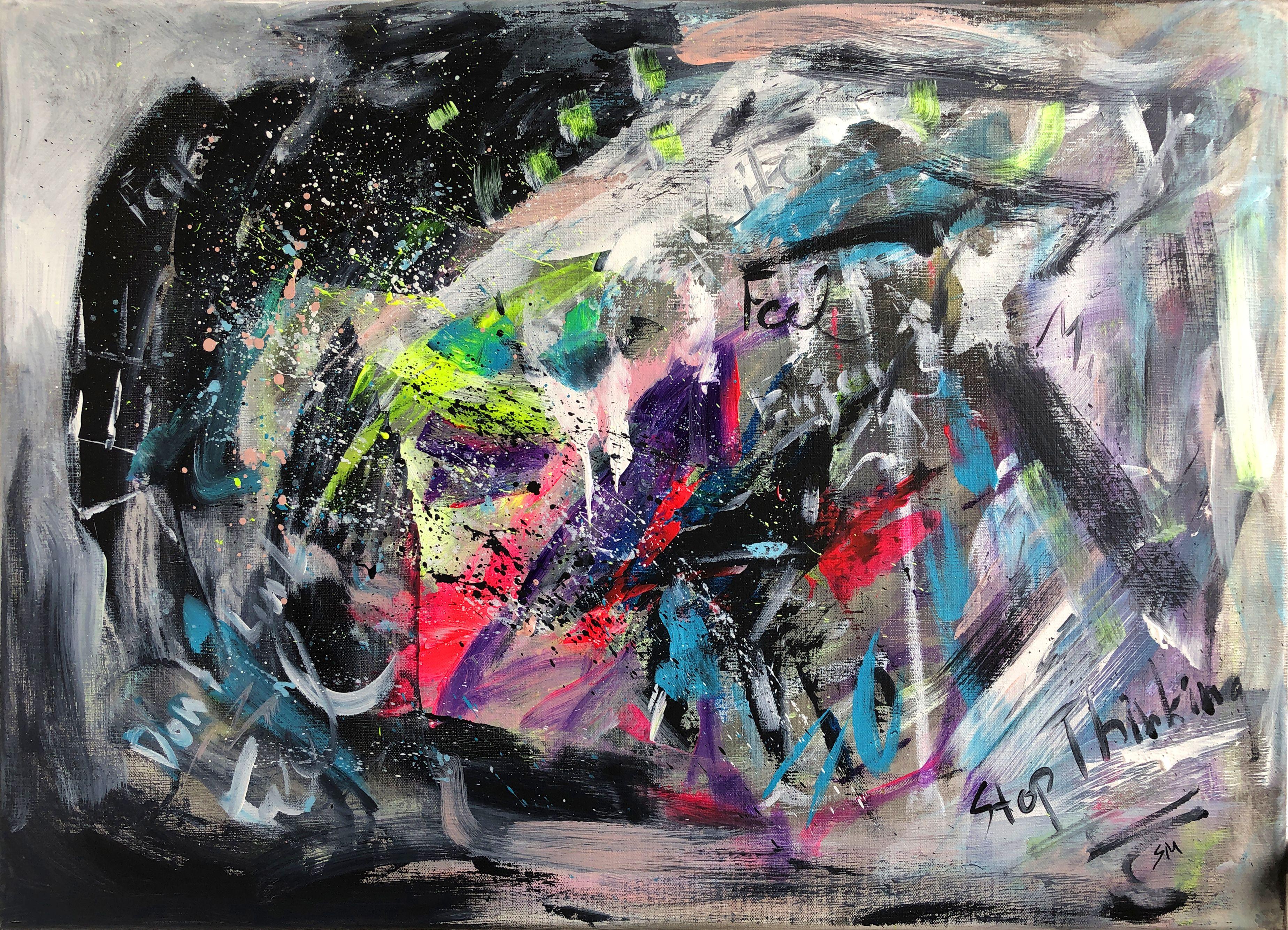Sebastian Merk Abstract Painting - Stop Thinking, Painting, Acrylic on Canvas