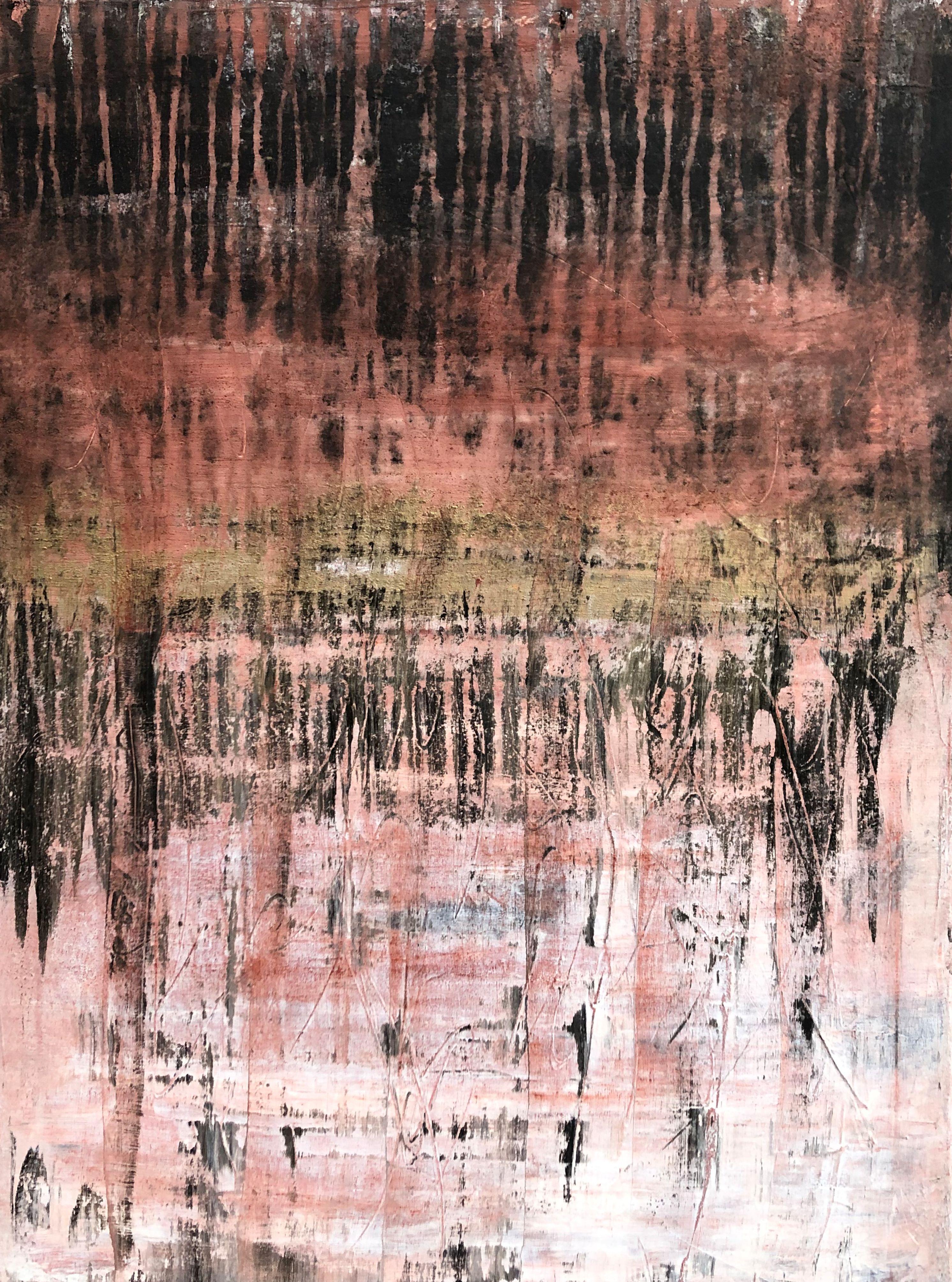 Roger König Abstract Painting - "1324 antique red", Painting, Acrylic on Canvas