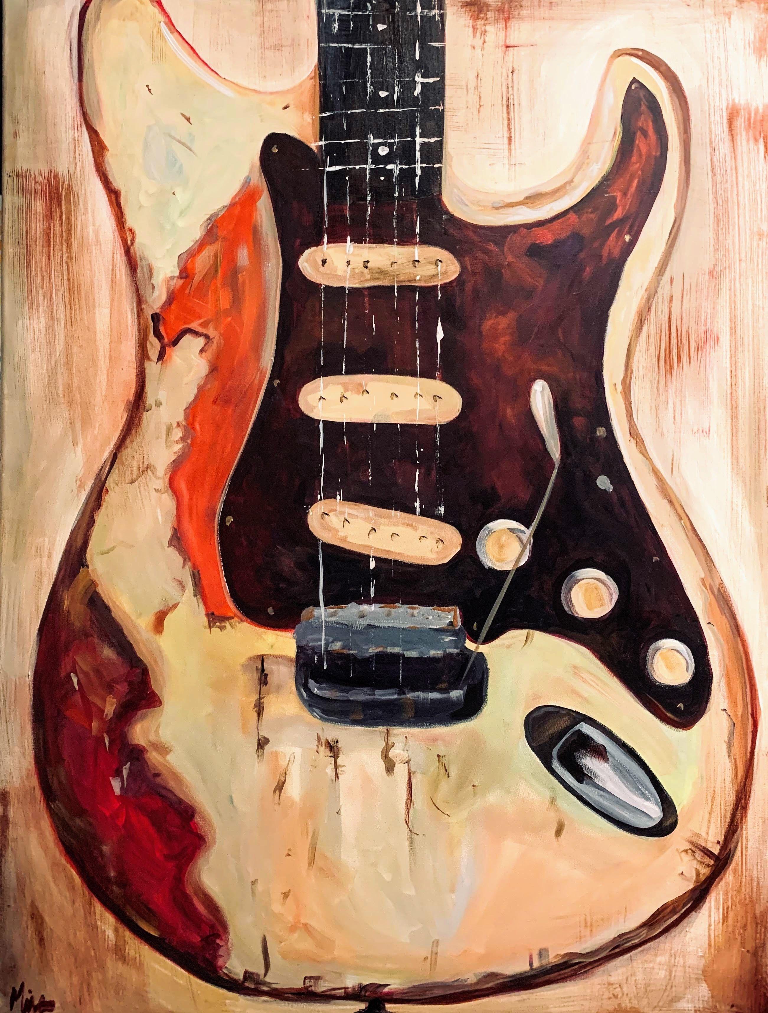guitar painting acrylic