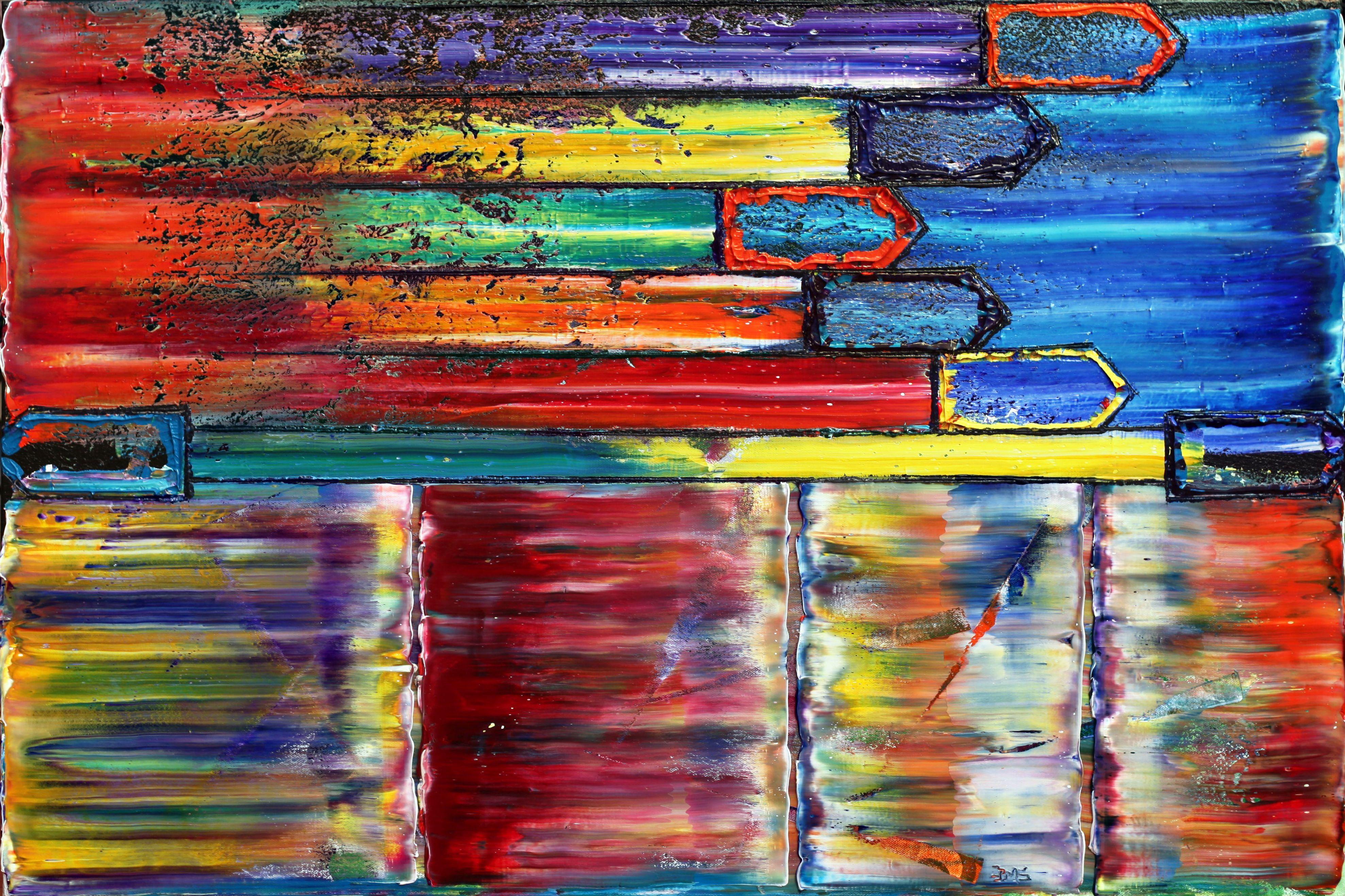 Abstract Painting di Preston M. Smith  - Passing Me By, Pittura, Olio su tela